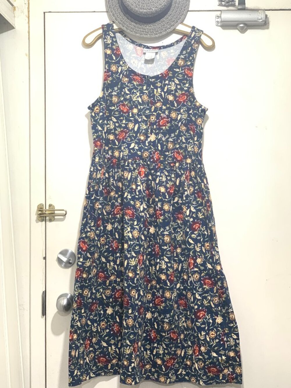 VINTAGE JANTZEN CLASSIC SLEEVELESS FLORAL PRINT DRESSES SIZE L